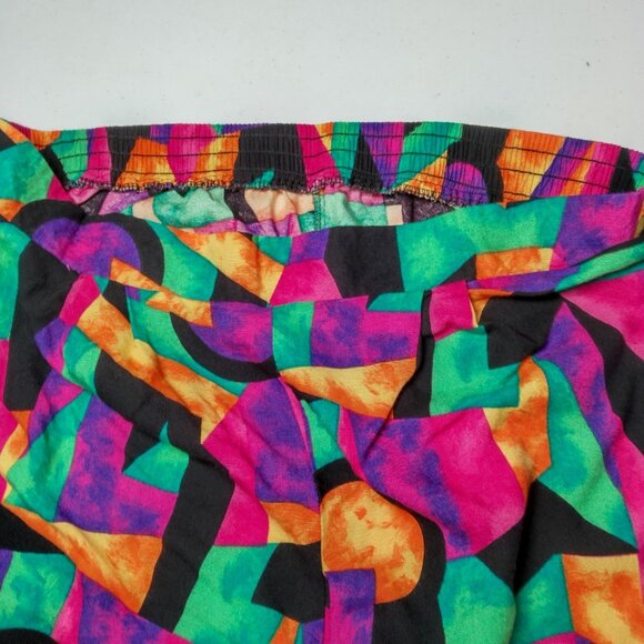 Vintage I&R Illusions Shorts Women Size 18 Bright Colorful Geometric Rayon Artsy - Picture 16 of 16